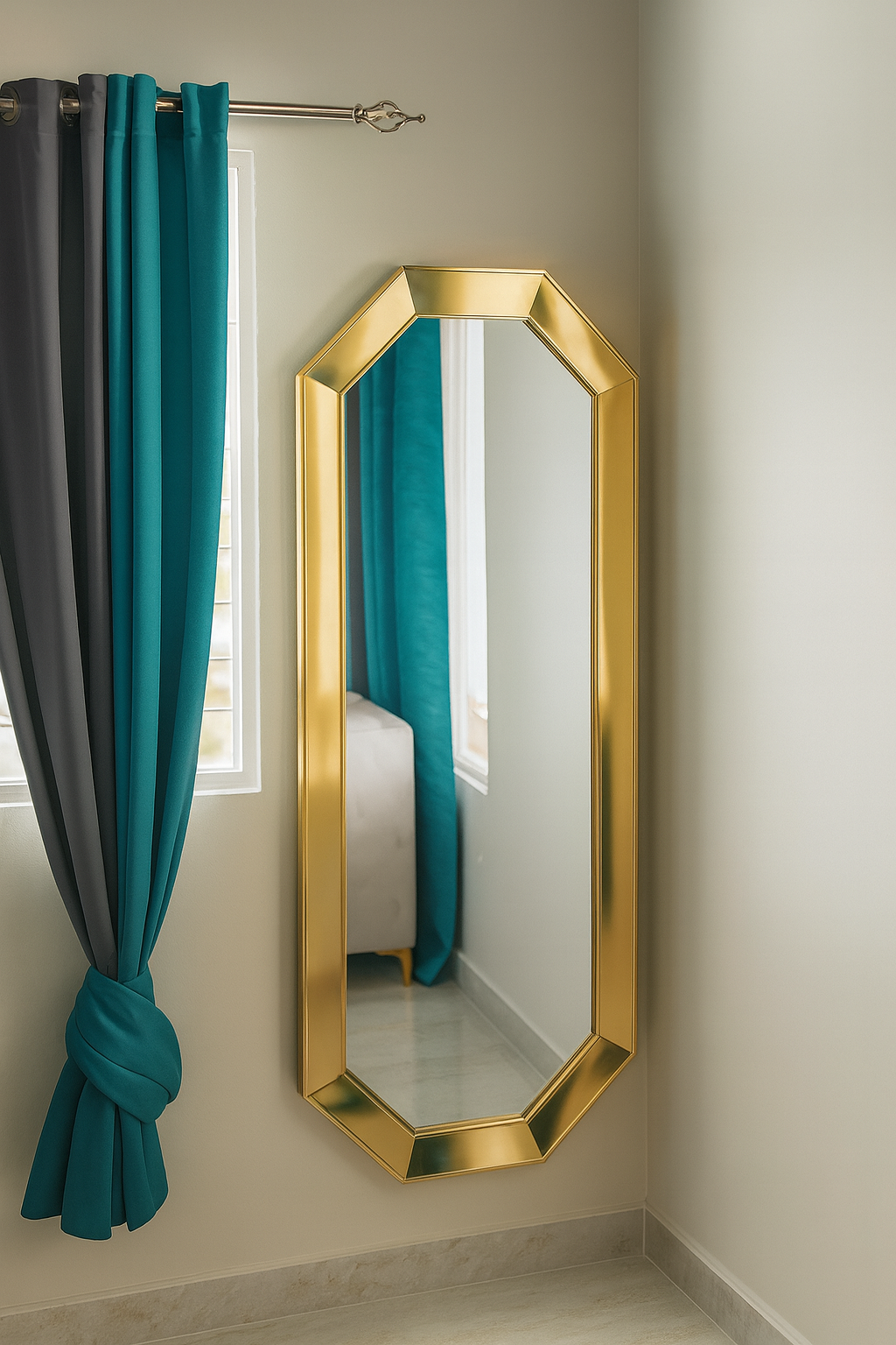 Espejo 26x66 Octagonal Batea Dorado