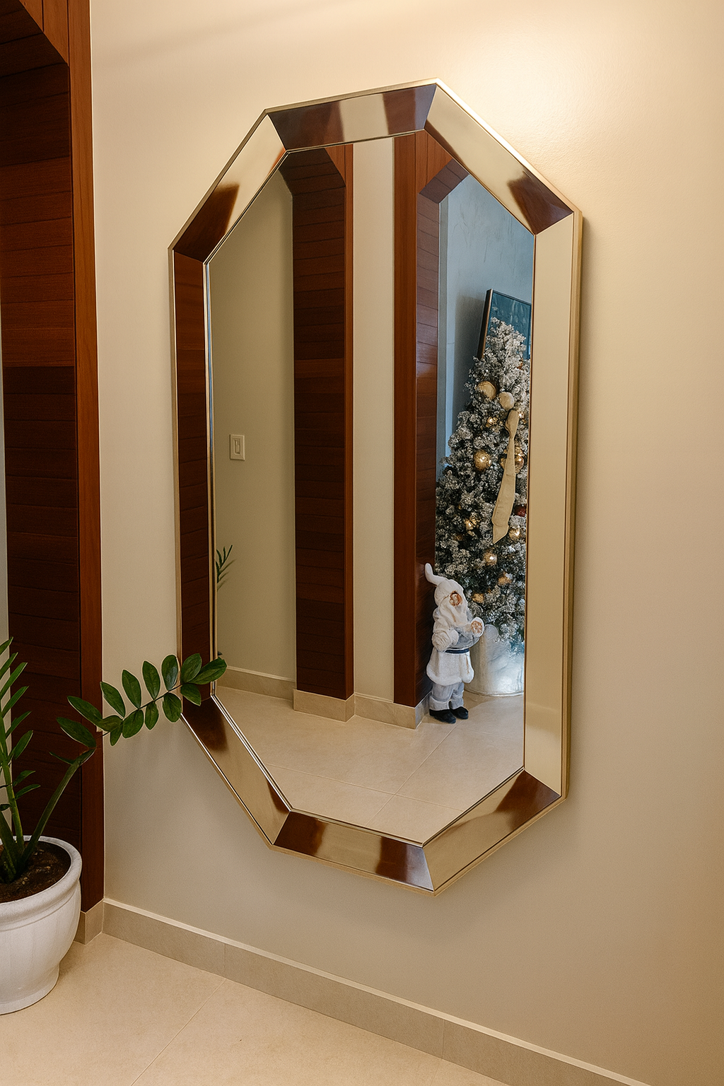 Espejo 36x66 Octagonal Batea Plata